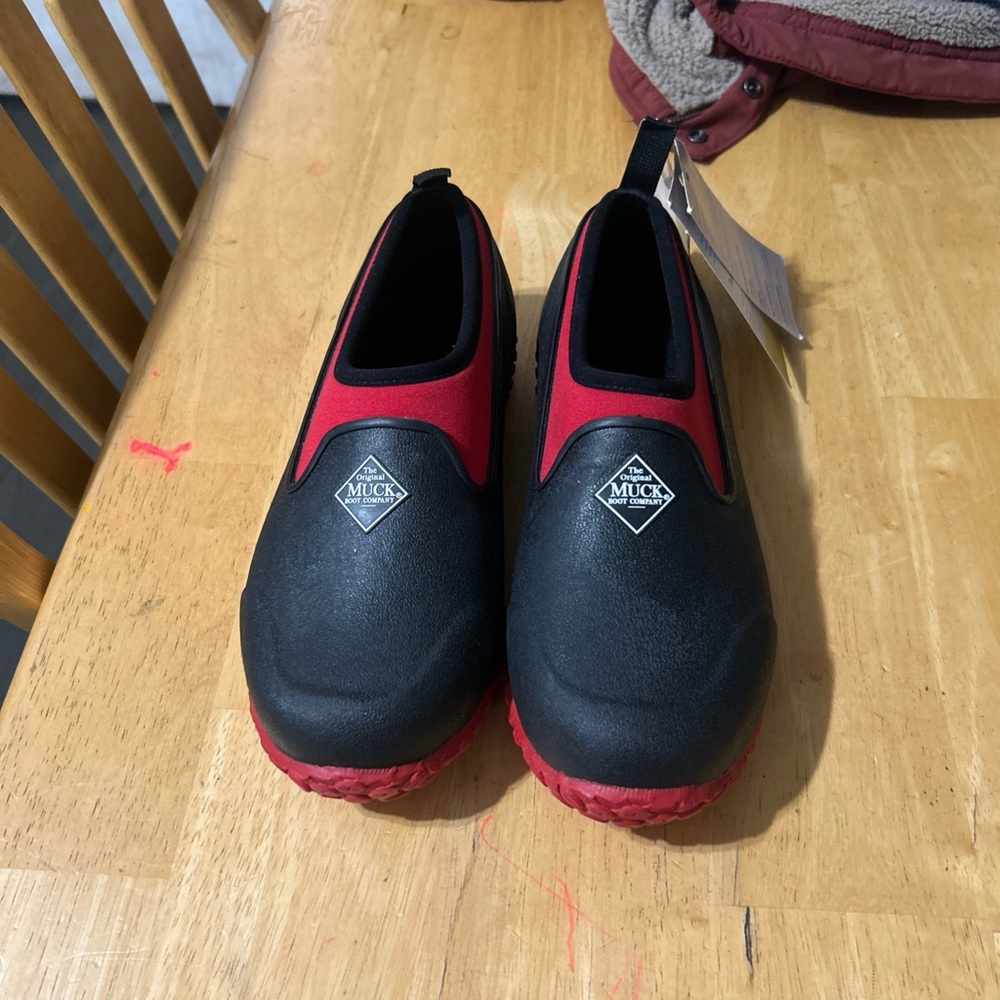 Muck Boot Company Kids' Black & Red Rain Slip-On Boots